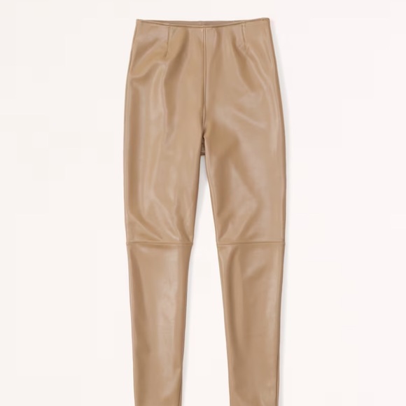 Abercrombie & Fitch Classic Vegan Leather Leggings, Size S, Color Brown - Picture 5 of 10